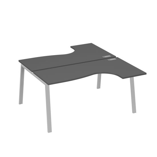 Рабочая станция на опорах TRE (2х160) столы Классика антрацит премиум / металлокаркас серый