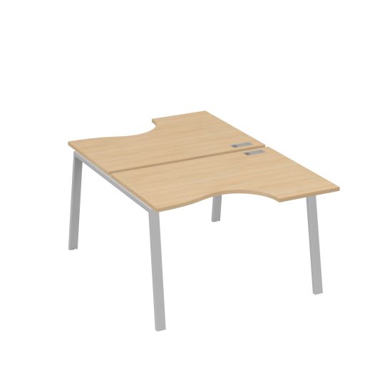 Рабочая станция со столами (2х120) каркас TRE натуральный дуб / металлокаркас серый