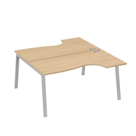 Рабочая станция опоры TRE (2х160) столы Классика натуральный дуб / металлокаркас серый