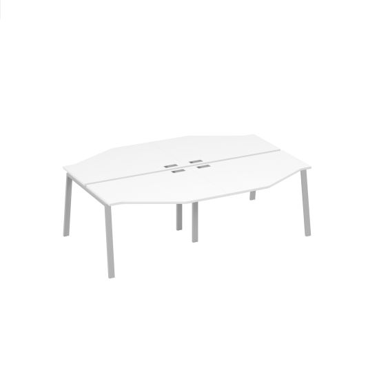 Станция на каркасе TRE столы (4х120) Техно белый премиум / металлокаркас серый