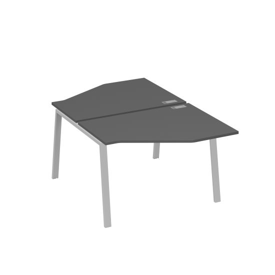 Рабочая станция TRE (2х120) со столами Техно антрацит премиум / металлокаркас серый