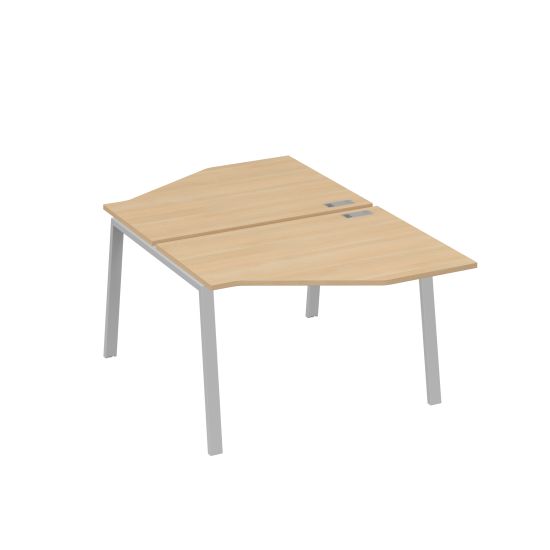 Рабочая станция TRE (2х120) со столами Техно натуральный дуб / металлокаркас серый