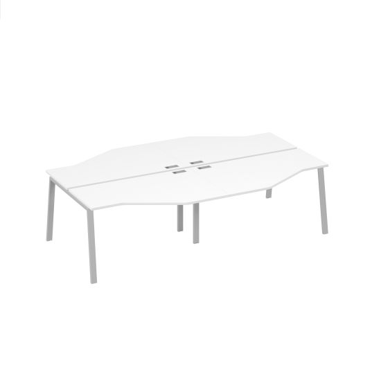 Рабочая станция на металлокаркасе TRE столы (4х140) Техно белый премиум / металлокаркас серый