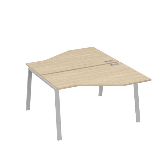 Рабочая станция (2х140) каркас TRE со столами Техно дуб скандинавский / металлокаркас серый