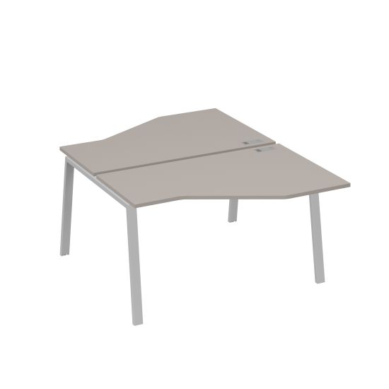 Рабочая станция (2х140) каркас TRE со столами Техно мокко премиум / металлокаркас серый