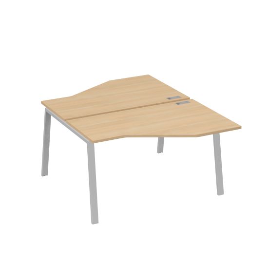 Рабочая станция (2х140) каркас TRE со столами Техно натуральный дуб / металлокаркас серый