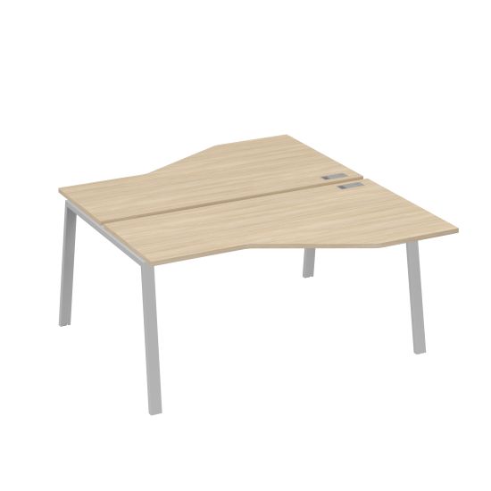 Рабочая станция каркас TRE столы (2х160) эргономичные Техно дуб скандинавский / металлокаркас серый