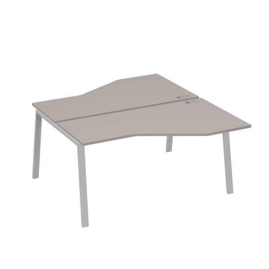 Рабочая станция каркас TRE столы (2х160) эргономичные Техно мокко премиум / металлокаркас серый