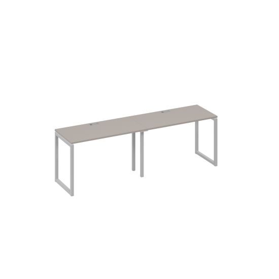 Рабочая станция на металлокаркасе QUATTRO (2х120) мокко премиум / металлокаркас серый