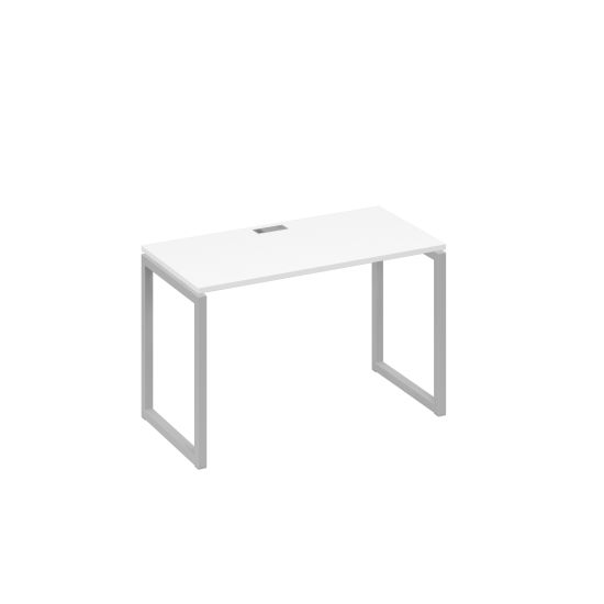 Стол письменный на металлокаркасе QUATTRO белый премиум / металлокаркас серый