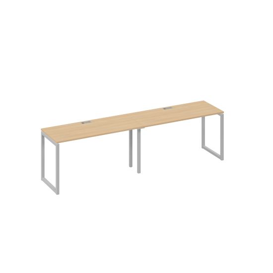 Рабочая станция на металлокаркасе QUATTRO (2х140) натуральный дуб / металлокаркас серый