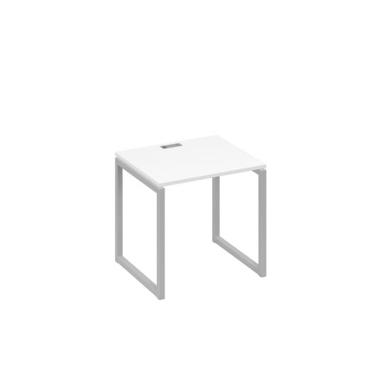 Стол письменный на металлокаркасе QUATTRO белый премиум / металлокаркас серый