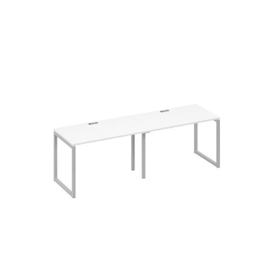 Рабочая станция на каркасе QUATTRO (2х120) белый премиум / металлокаркас серый