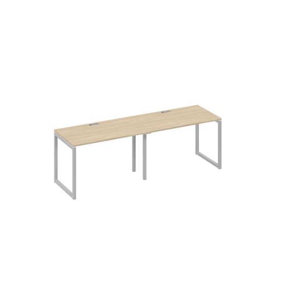 Рабочая станция на каркасе QUATTRO (2х120) дуб скандинавский / металлокаркас серый