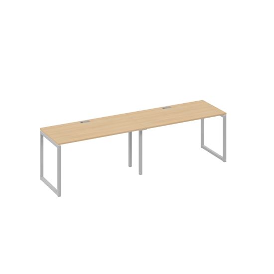 Станция 2х140 рабочая на металлокаркасе QUATTRO натуральный дуб / металлокаркас серый