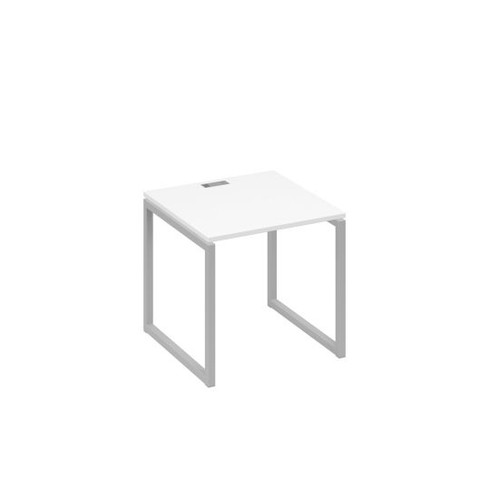 Стол письменный на металлокаркасе QUATTRO белый премиум / металлокаркас серый