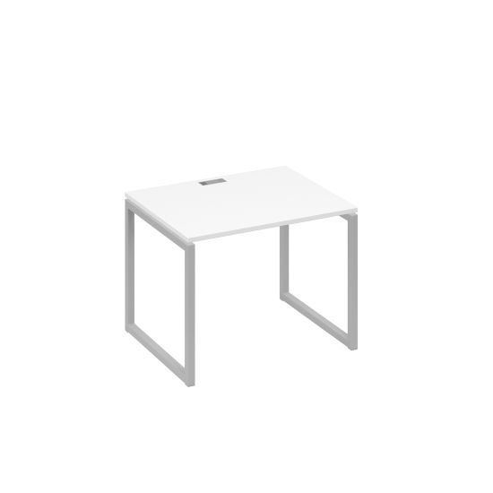 Стол письменный на металлокаркасе QUATTRO белый премиум / металлокаркас серый