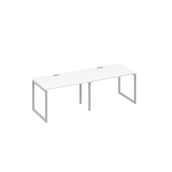 Рабочая станция на металлокаркасе QUATTRO (2х120) белый премиум / металлокаркас серый