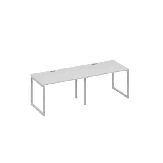 Рабочая станция на металлокаркасе QUATTRO (2х120) серый / металлокаркас серый