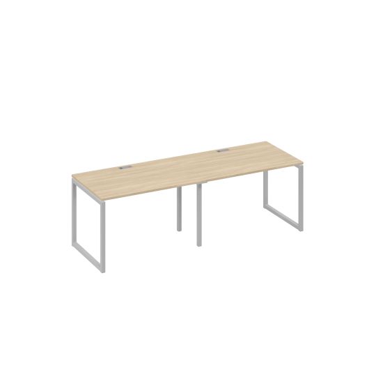 Рабочая станция на металлокаркасе QUATTRO (2х120) дуб скандинавский / металлокаркас серый
