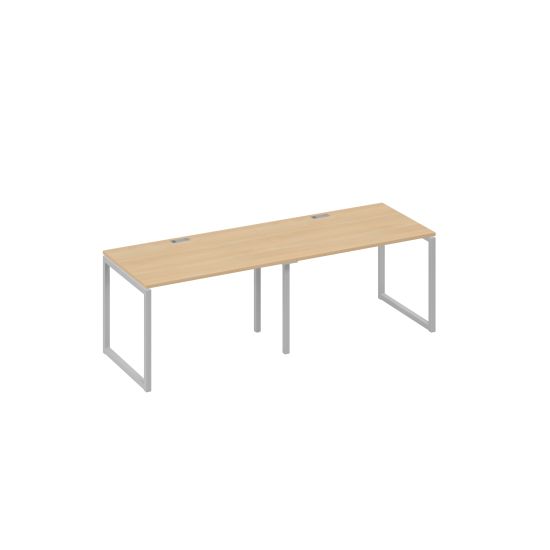 Рабочая станция на металлокаркасе QUATTRO (2х120) натуральный дуб / металлокаркас серый