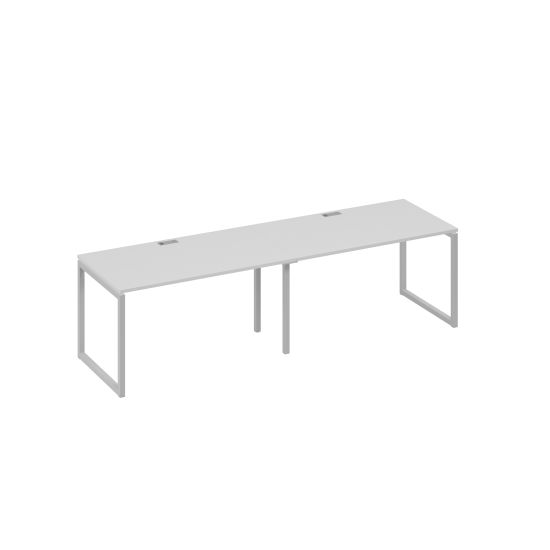 Рабочая станция (2х140) с металлокаркасом QUATTRO серый / металлокаркас серый