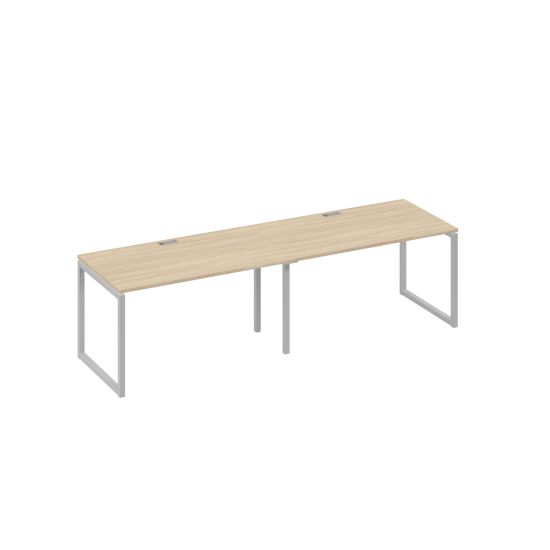 Рабочая станция (2х140) с металлокаркасом QUATTRO дуб скандинавский / металлокаркас серый