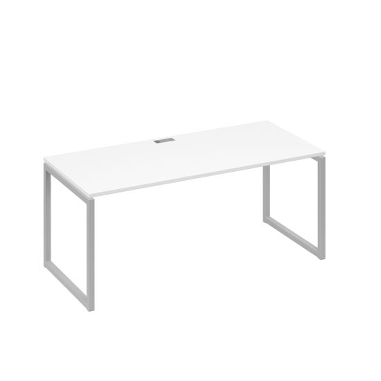 Стол письменный на металлокаркасе QUATTRO белый премиум / металлокаркас серый