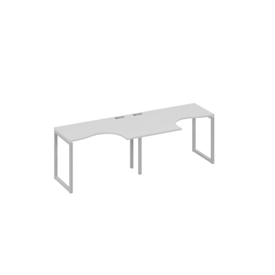 Рабочая станция столы Классика опоры QUATTRO (2х120) серый / металлокаркас серый