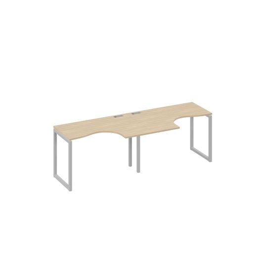 Рабочая станция столы Классика опоры QUATTRO (2х120) дуб скандинавский / металлокаркас серый