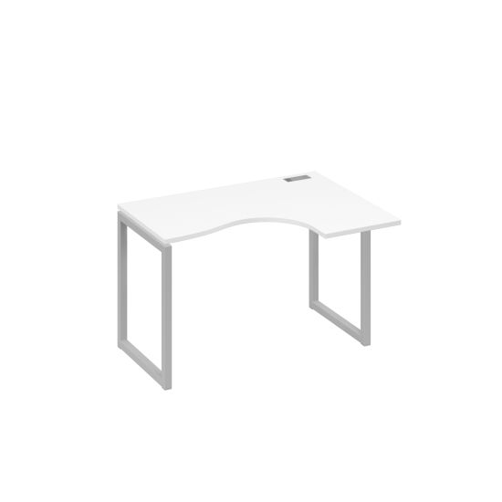 Стол 120 эргономичный правый Классика каркас QUATTRO белый премиум / металлокаркас серый
