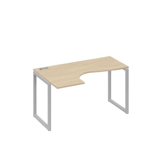 Стол левый Классика эргономичный металлокаркас QUATTRO дуб скандинавский / металлокаркас серый