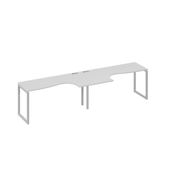 Рабочая станция металлокаркас QUATTRO (2х160) столы Классика серый / металлокаркас серый