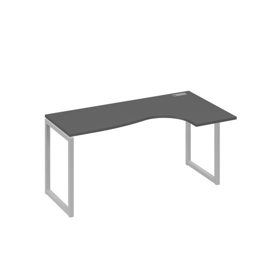 Стол правый Классика эргономичный на металлокаркасе QUATTRO антрацит премиум / металлокаркас серый