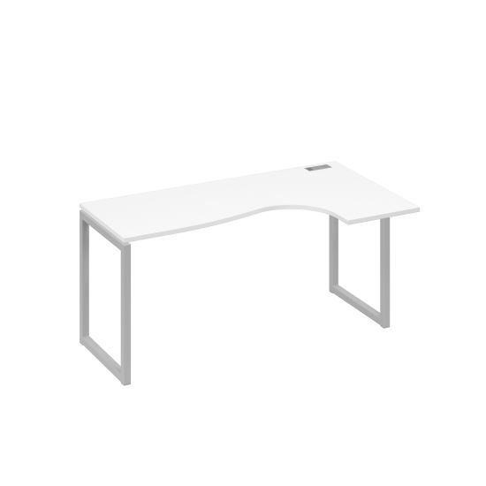 Стол правый Классика эргономичный на металлокаркасе QUATTRO белый премиум / металлокаркас серый
