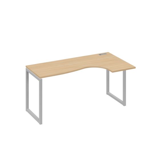 Стол правый Классика эргономичный на металлокаркасе QUATTRO натуральный дуб / металлокаркас серый