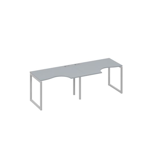 Рабочая станция столы Классика каркас QUATTRO (2х120) серый / металлокаркас серый