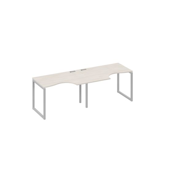 Рабочая станция столы Классика каркас QUATTRO (2х120) дуб / металлокаркас серый