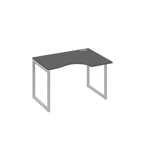 Стол эргономичный правый на каркас QUATTRO Классика антрацит премиум / металлокаркас серый