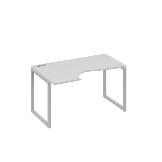 Стол Классика левый на металлокаркасе QUATTRO эргономичный серый / металлокаркас серый