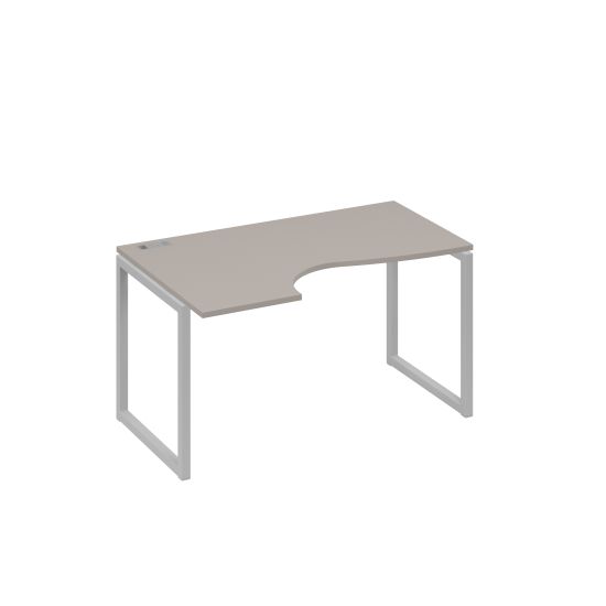Стол Классика левый на металлокаркасе QUATTRO эргономичный мокко премиум / металлокаркас серый
