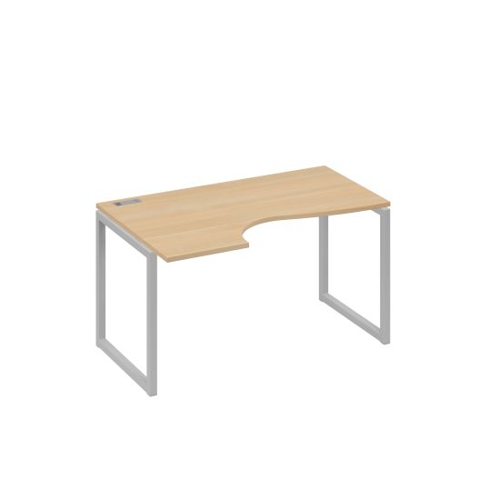Стол Классика левый на металлокаркасе QUATTRO эргономичный натуральный дуб / металлокаркас серый