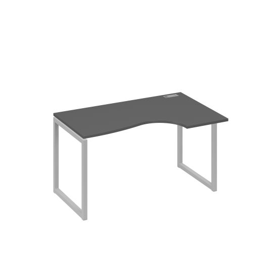 Стол правый Классика эргономичный на металлокаркасе QUATTRO антрацит премиум / металлокаркас серый
