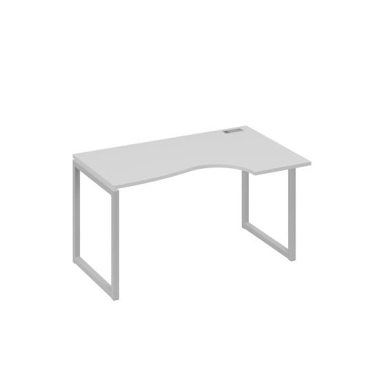Стол правый Классика эргономичный на металлокаркасе QUATTRO серый / металлокаркас серый