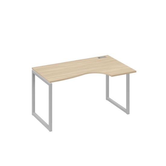 Стол правый Классика эргономичный на металлокаркасе QUATTRO дуб скандинавский / металлокаркас серый