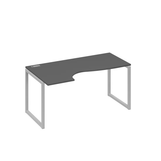 Стол эргономичный левый Классика на металлокаркасе QUATTRO антрацит премиум / металлокаркас серый