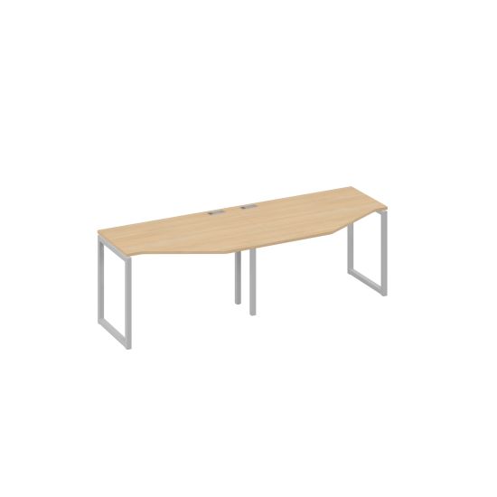 Рабочая станция (2х120) каркас QUATTRO столы Техно натуральный дуб / металлокаркас серый