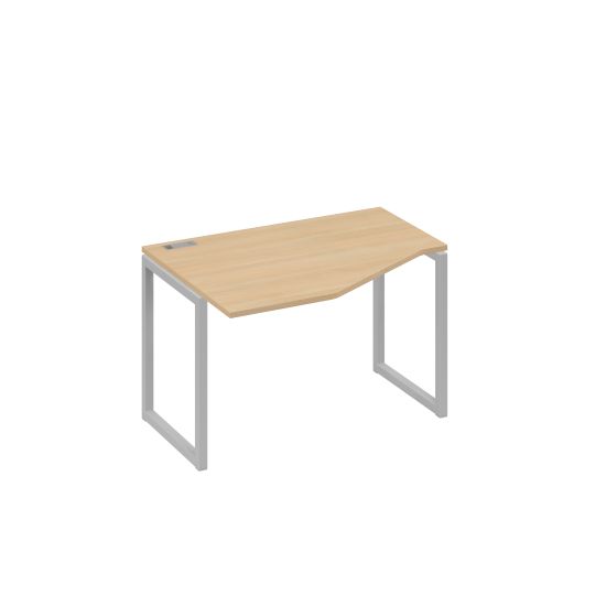 Стол Техно на металлокаркасе QUATTRO эргономичный левый натуральный дуб / металлокаркас серый