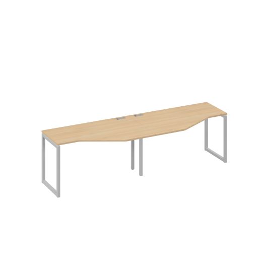 Рабочая станция опоры QUATTRO столы (2х140) Техно натуральный дуб / металлокаркас серый