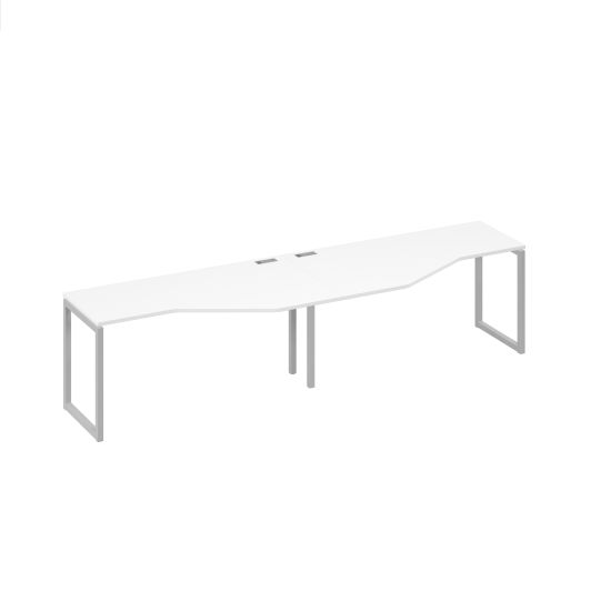 Cтанция QUATTRO столы (2х160) Техно эргономичные белый премиум / металлокаркас серый